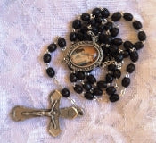 Mary of Good Success Black Wood Bead Rosary